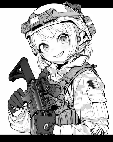 Courageous Young Warrior Coloring Page