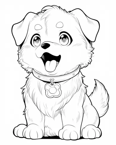 Adorable Puppy Coloring Page