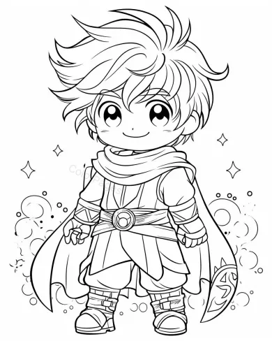 Charming Hero Coloring Page