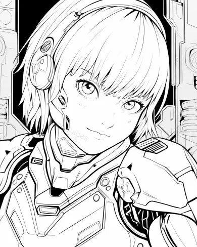 Futuristic Character Coloring Page