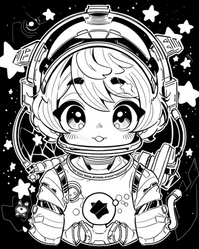 Adorable Astronaut Coloring Page