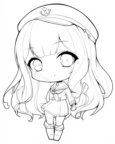 Charming Sailor Girl Coloring Page