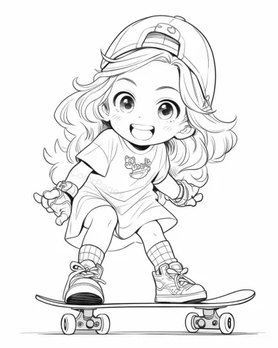 Fun Skateboarder Coloring Page