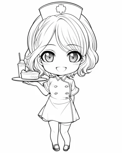 Charming Nurse Coloring Page