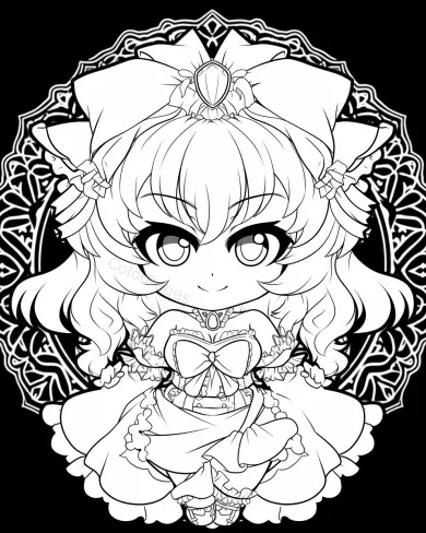 Charming Chibi Character Coloring Page