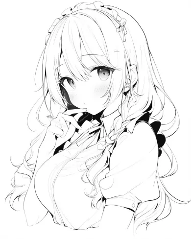 Charming Anime Girl Coloring Page