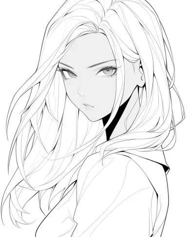 Elegant Portrait Coloring Page