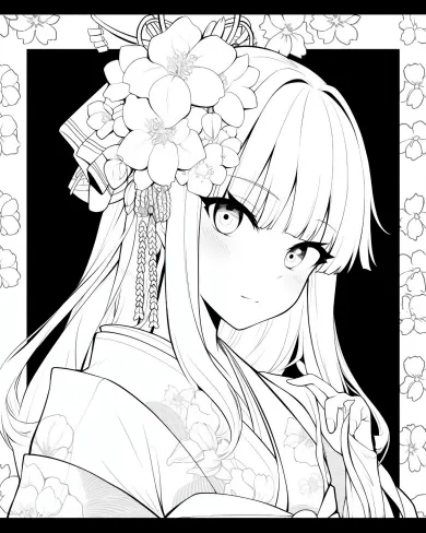 Elegant Floral Coloring Page