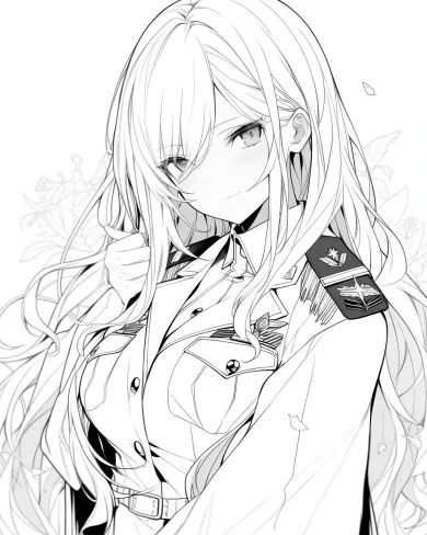 Elegant Warrior Coloring Page