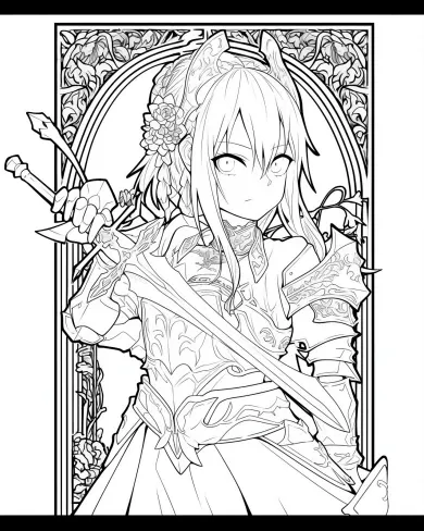 Fantasy Warrior Coloring Page