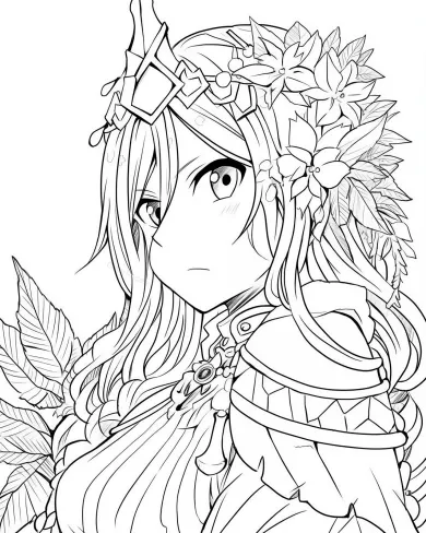 Enchanting Forest Guardian Coloring Page