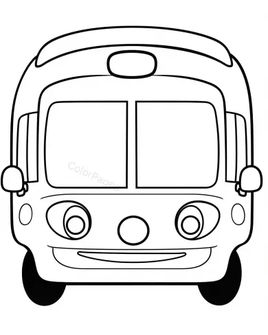 Cheerful Bus Coloring Page