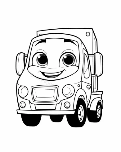 Cheerful Truck Coloring Page