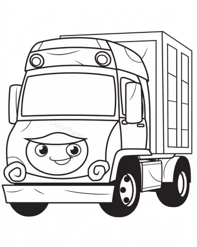 Happy Truck Coloring Page