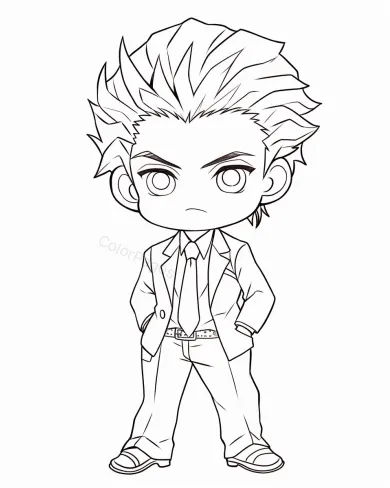 Stylish Character Coloring Page