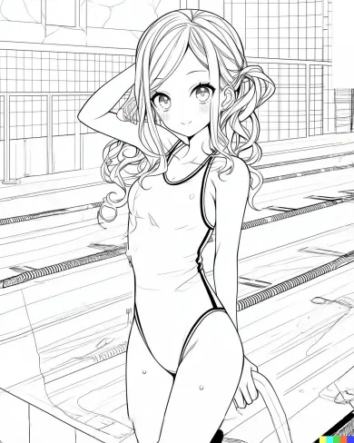 Swim Pool Color Page Delight