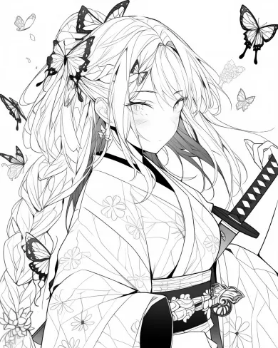 Butterfly Warrior Coloring Page