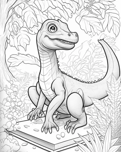 Charming Dino Coloring Page