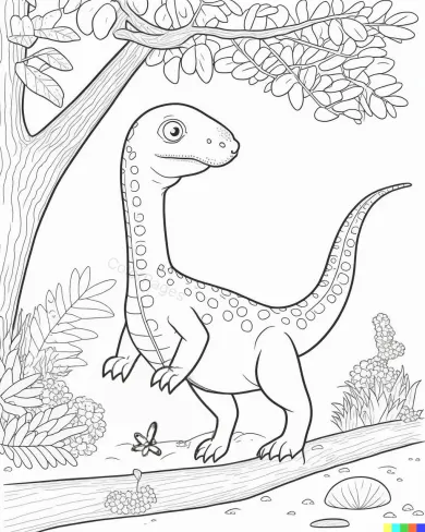 Friendly Dinosaur Coloring Page