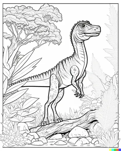 Dinosaur Adventure Coloring Page