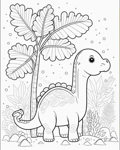 Charming Dinosaur Coloring Page