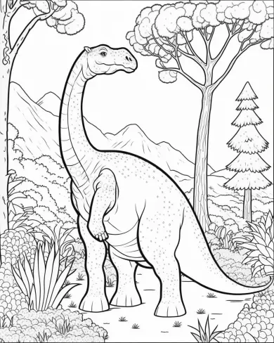 Friendly Dinosaur Coloring Page