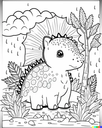Adorable Dinosaur Coloring Page