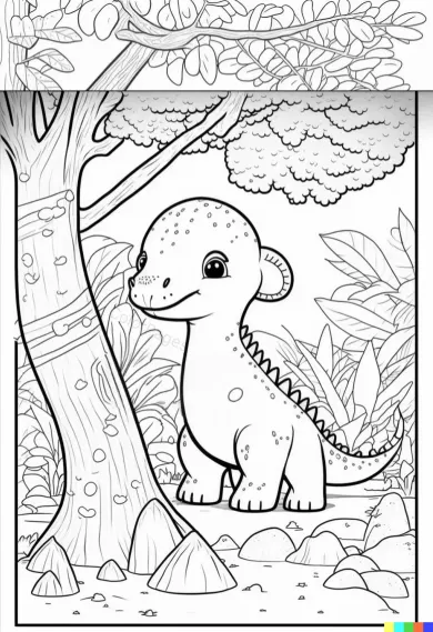 Playful Dinosaur Coloring Page