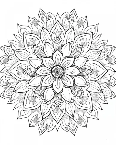 Intricate Floral Mandala Coloring Page