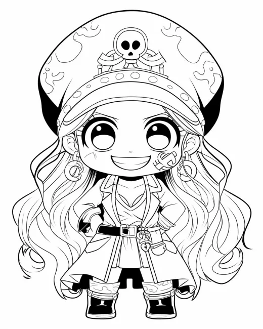Charming Pirate Coloring Page preview