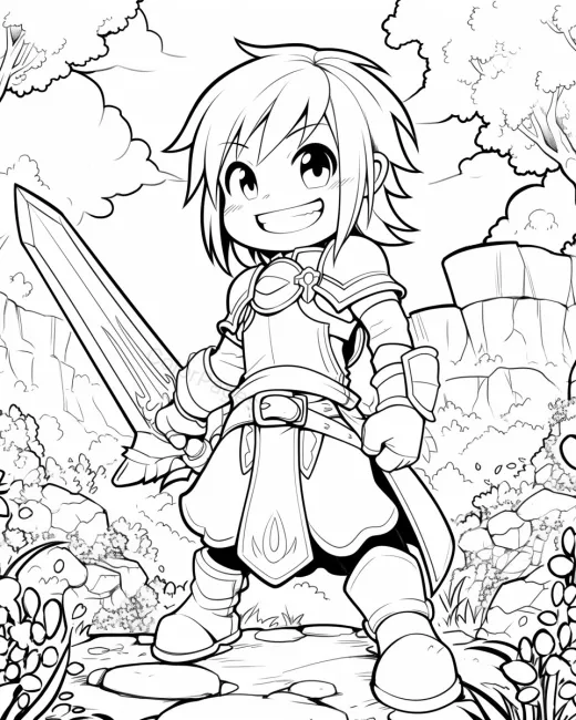Brave Hero Coloring Page preview