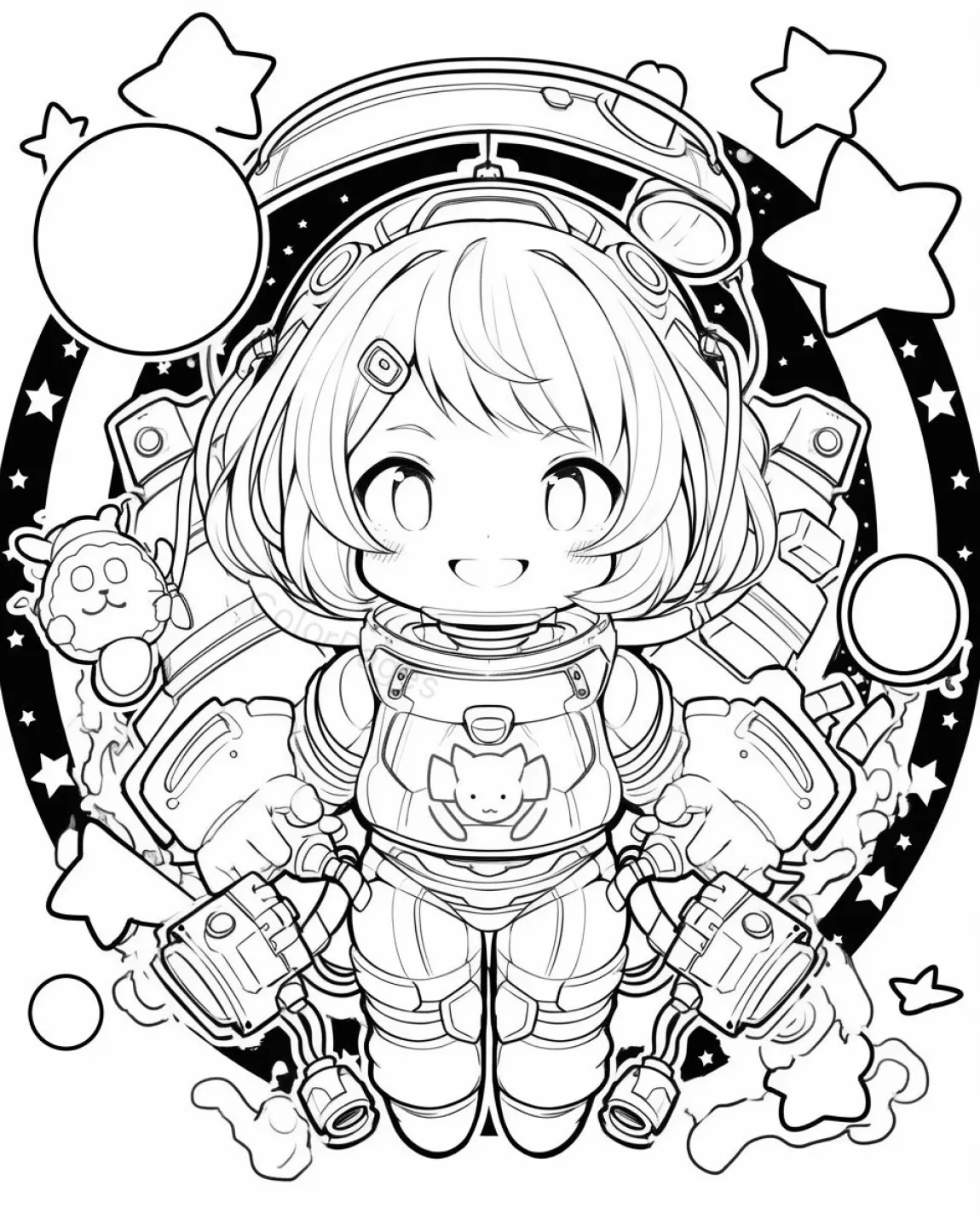 Space Explorer Coloring Page