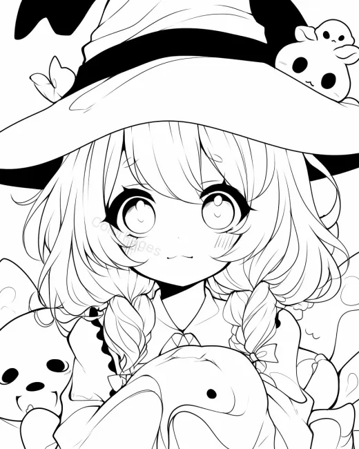 Charming Witch Coloring Page preview