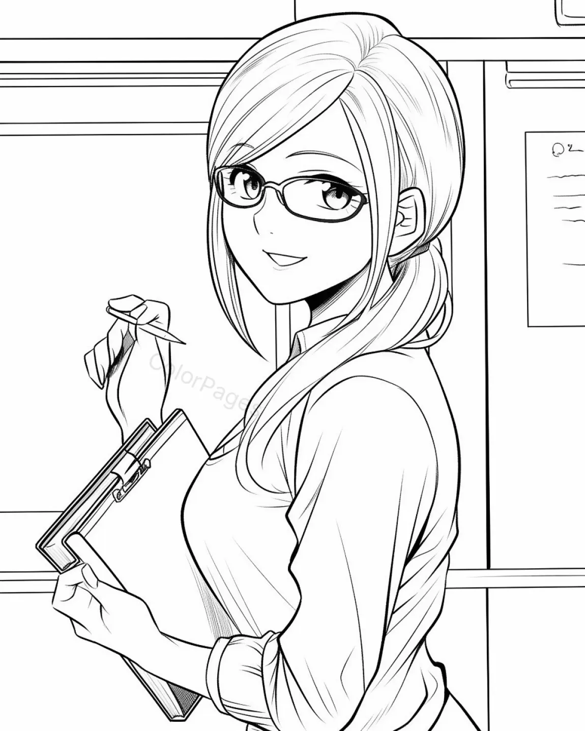 Cheerful Character Coloring Page