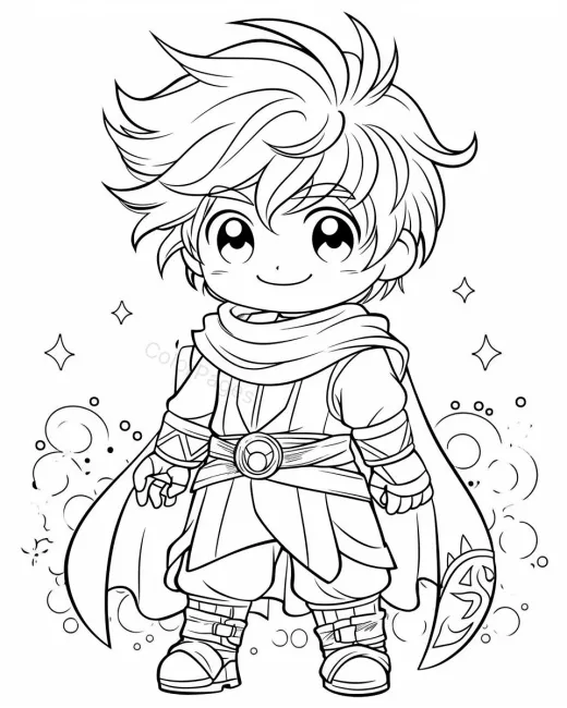 Charming Hero Coloring Page preview