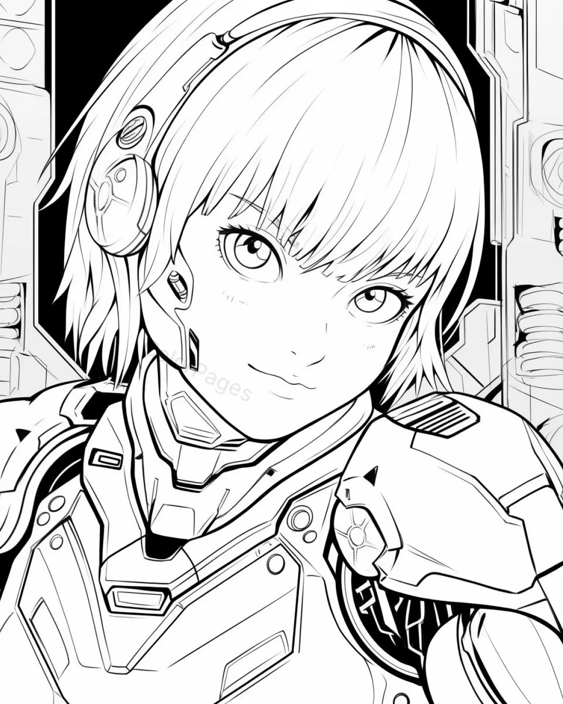 Futuristic Character Coloring Page