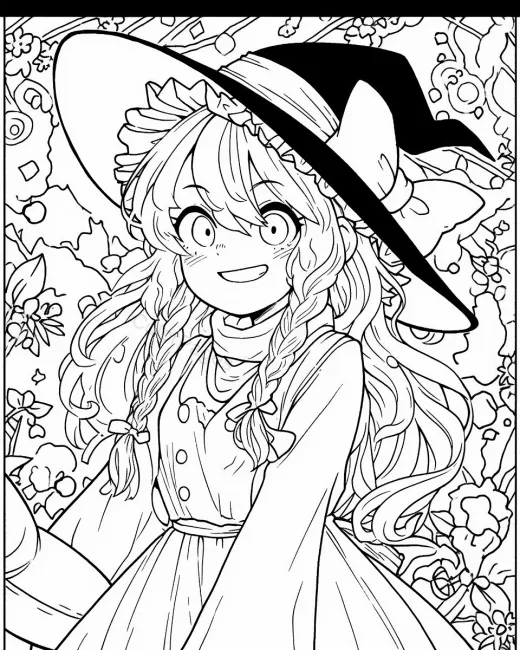 Charming Witch Coloring Page preview