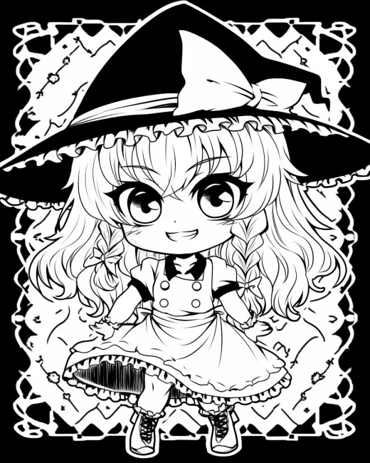 Charming Witch Coloring Page preview