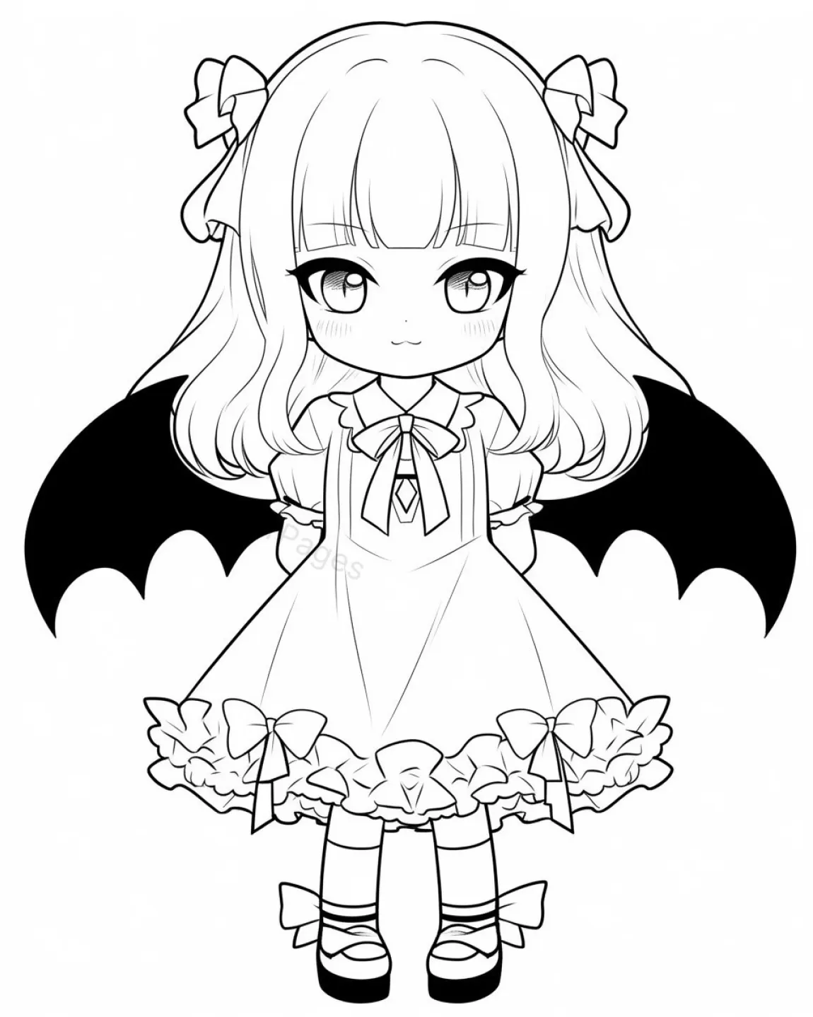 Charming Gothic Girl Coloring Page