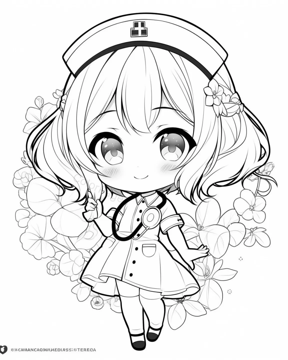 Charming Nurse Coloring Page