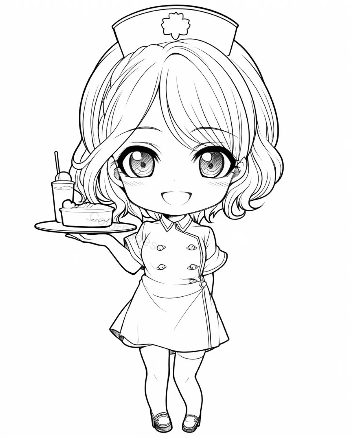 Charming Nurse Coloring Page