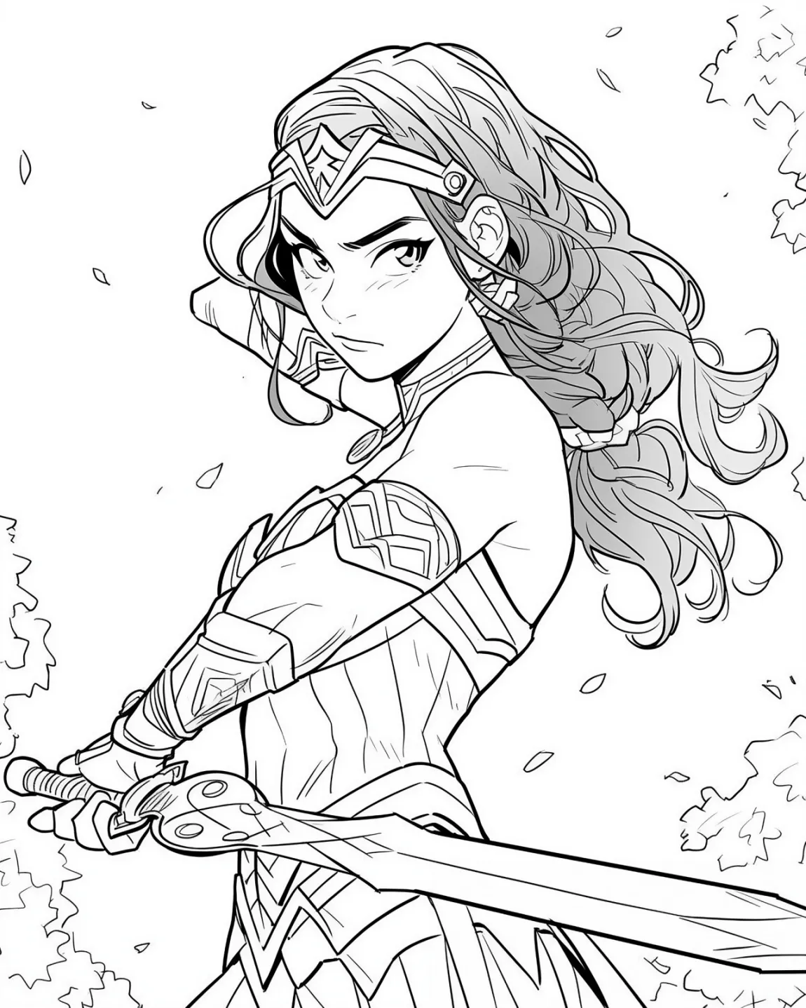 Empower Your Imagination with This Wonder Woman ColoringPage