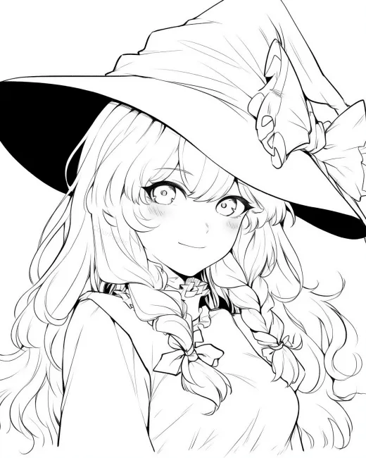 Charming Witch Coloring Page preview