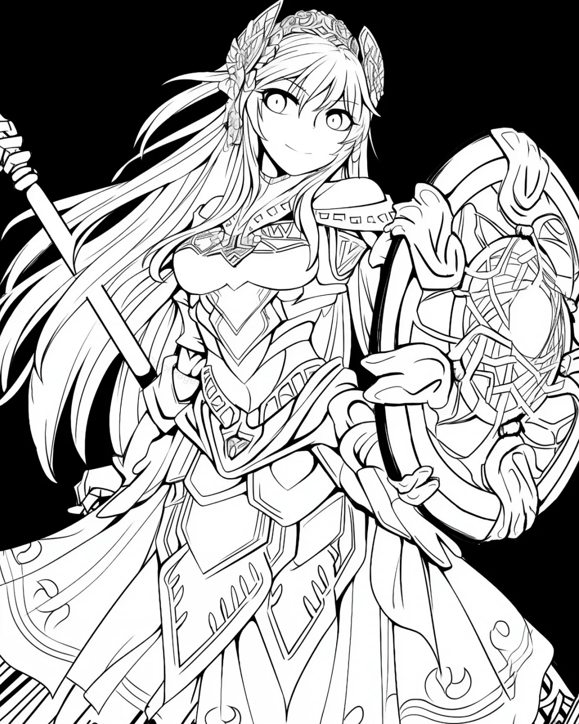 Heroic Warrior Coloring Page