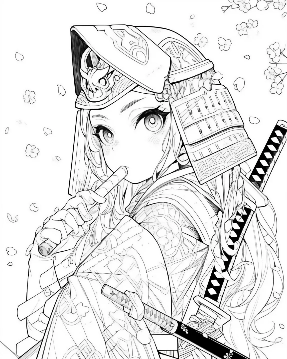 Serene Samurai Coloring Page