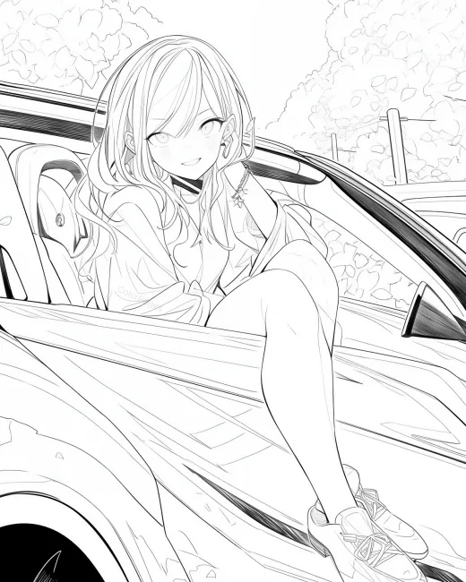 Fun Car Ride Coloring Page preview