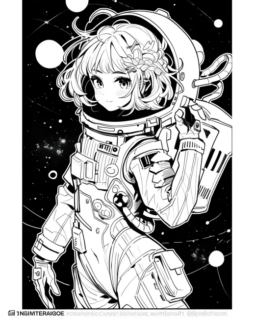 Charming Astronaut Coloring Page preview
