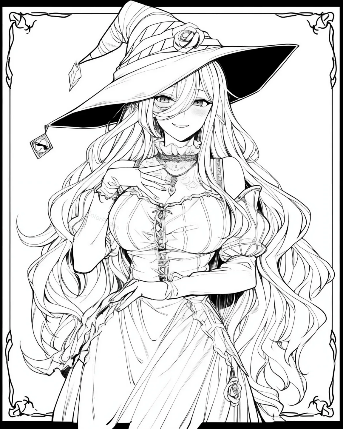 Enchanting Witch Coloring Page