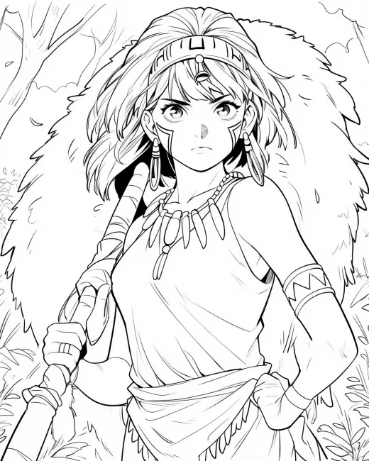 Brave Warrior Coloring Page preview