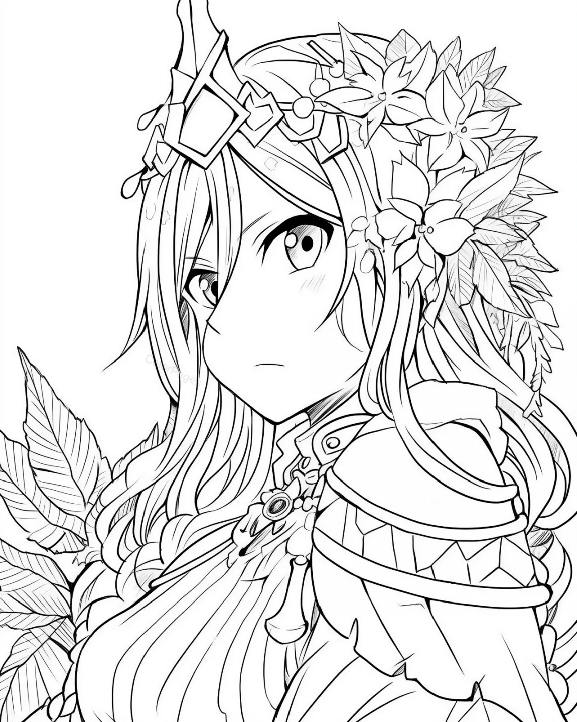 Enchanting Forest Guardian Coloring Page